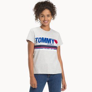 Tommy Hilfiger dámské šedé tričko Foil